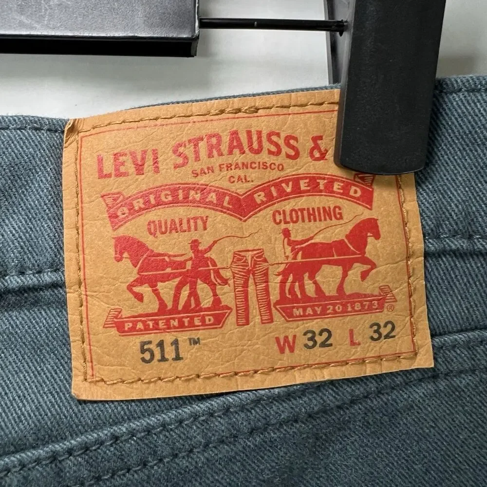 Levi's 511 Slim Fit Straight Leg Jeans Mens 32x32 (32x31 Actual) Teal Blue EUC